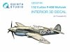 Quinta Studio QD32146 P-40B Warhawk 3D-Printed & coloured Interior on decal paper (Trumpeter) 1/32